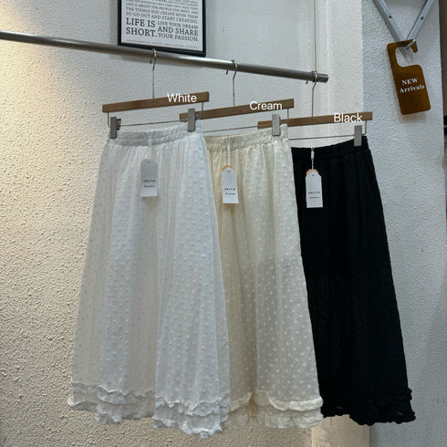 Ladies Embroider Ruffle Border Skirts